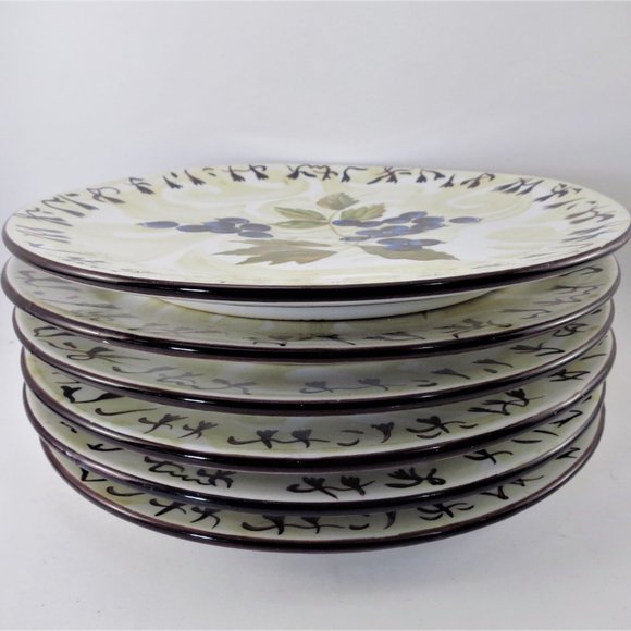 Salad Luncheon Plates Set of 6 by Tracy Porter Hand Painted - Picture 2 of 5